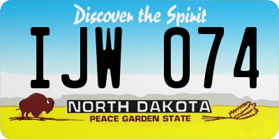 ND license plate IJW074