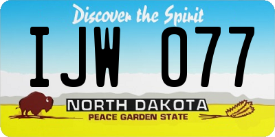 ND license plate IJW077