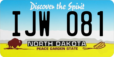 ND license plate IJW081