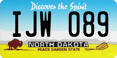 ND license plate IJW089