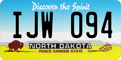 ND license plate IJW094