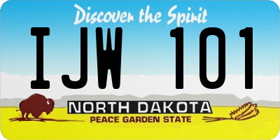 ND license plate IJW101