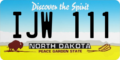 ND license plate IJW111