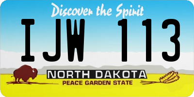 ND license plate IJW113
