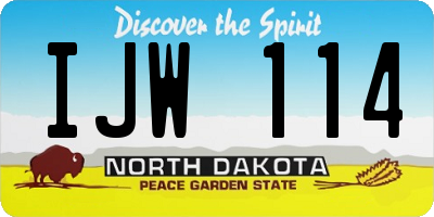 ND license plate IJW114
