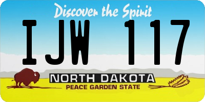 ND license plate IJW117