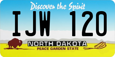 ND license plate IJW120