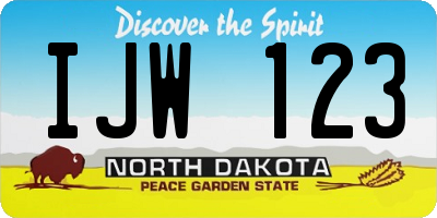 ND license plate IJW123