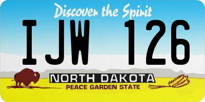 ND license plate IJW126