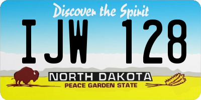 ND license plate IJW128