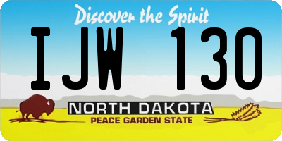 ND license plate IJW130
