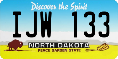 ND license plate IJW133