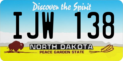 ND license plate IJW138