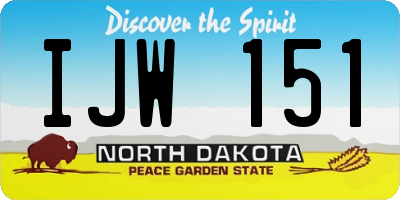 ND license plate IJW151