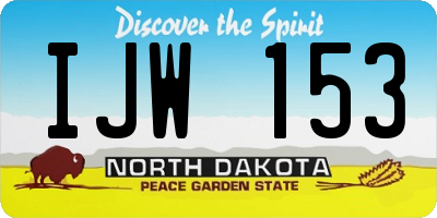 ND license plate IJW153