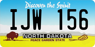 ND license plate IJW156