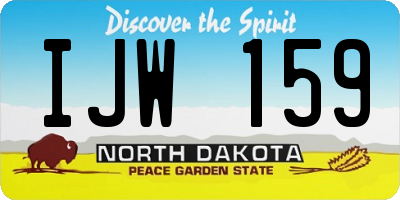 ND license plate IJW159