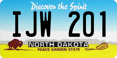 ND license plate IJW201