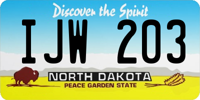 ND license plate IJW203