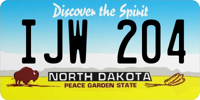 ND license plate IJW204