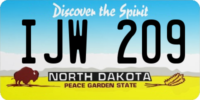 ND license plate IJW209