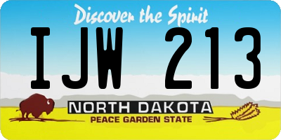 ND license plate IJW213
