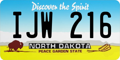 ND license plate IJW216