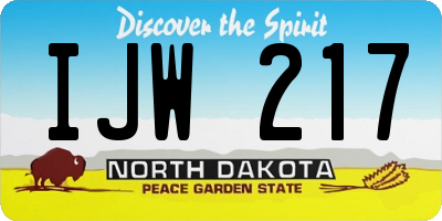 ND license plate IJW217