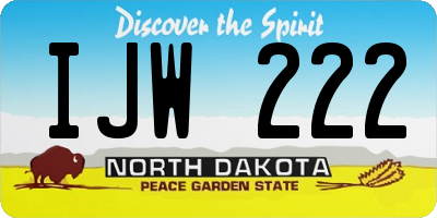 ND license plate IJW222