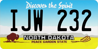 ND license plate IJW232