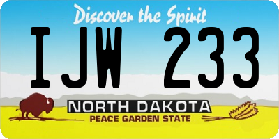 ND license plate IJW233