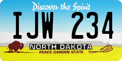 ND license plate IJW234