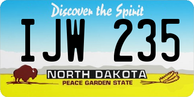 ND license plate IJW235