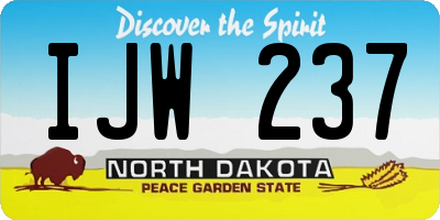 ND license plate IJW237
