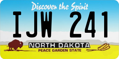 ND license plate IJW241