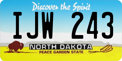 ND license plate IJW243