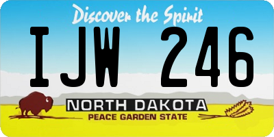 ND license plate IJW246