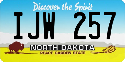 ND license plate IJW257