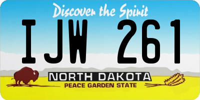 ND license plate IJW261