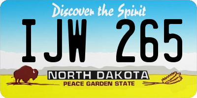 ND license plate IJW265