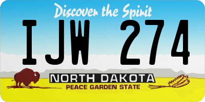 ND license plate IJW274