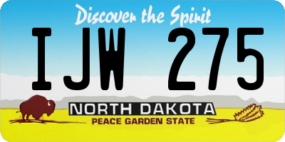 ND license plate IJW275