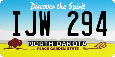 ND license plate IJW294