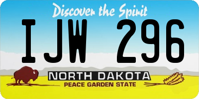 ND license plate IJW296