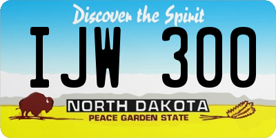 ND license plate IJW300
