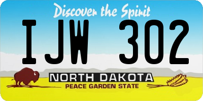 ND license plate IJW302