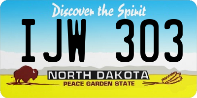 ND license plate IJW303