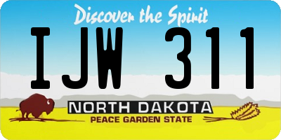 ND license plate IJW311