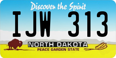 ND license plate IJW313