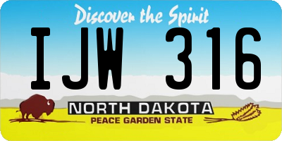 ND license plate IJW316